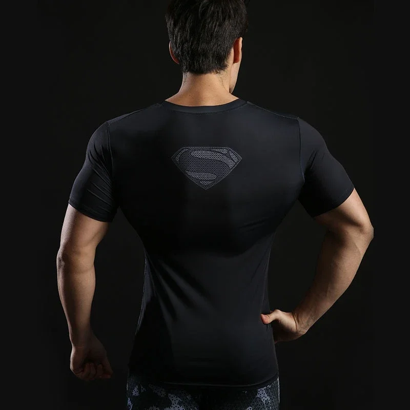 Compression Running shirt Men 3D Printing Short Sleeve Sport Acitve Wear for Male Gym Clothing Fitness Bodybuilding Workout Tops