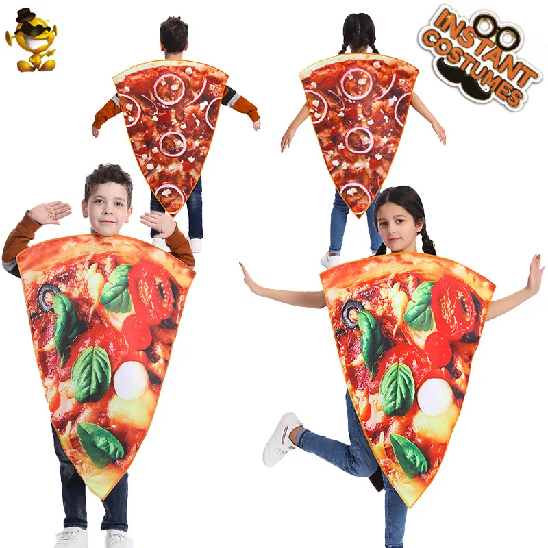 Parodie Nourriture Pizza Costume pour Enfants, Motif Double Face, ix, Drôle, Cosplay, Play Road Costume, 1 Pc