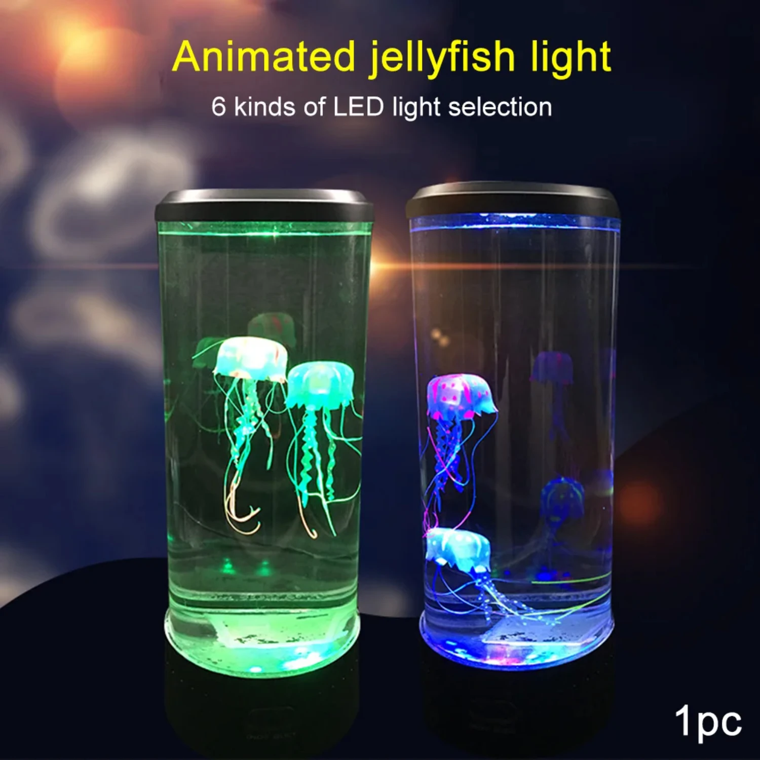 New Jellyfish Lamp Color Changing Remote Control  Aquarium Tank LED Night Light Birthday Gift USB Charging Relaxing Mood