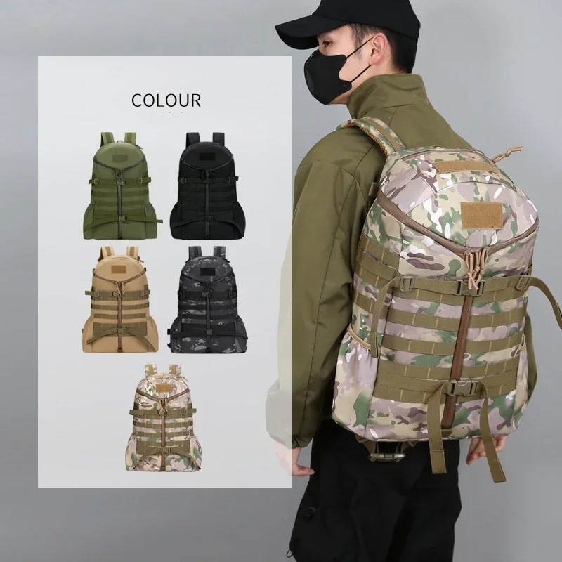

40L Outdoor CamoTactical Backpack Adventure Camping Mountaineering Shoulder Bag Waterproof Wear Outdoor Supplies Travel Bag