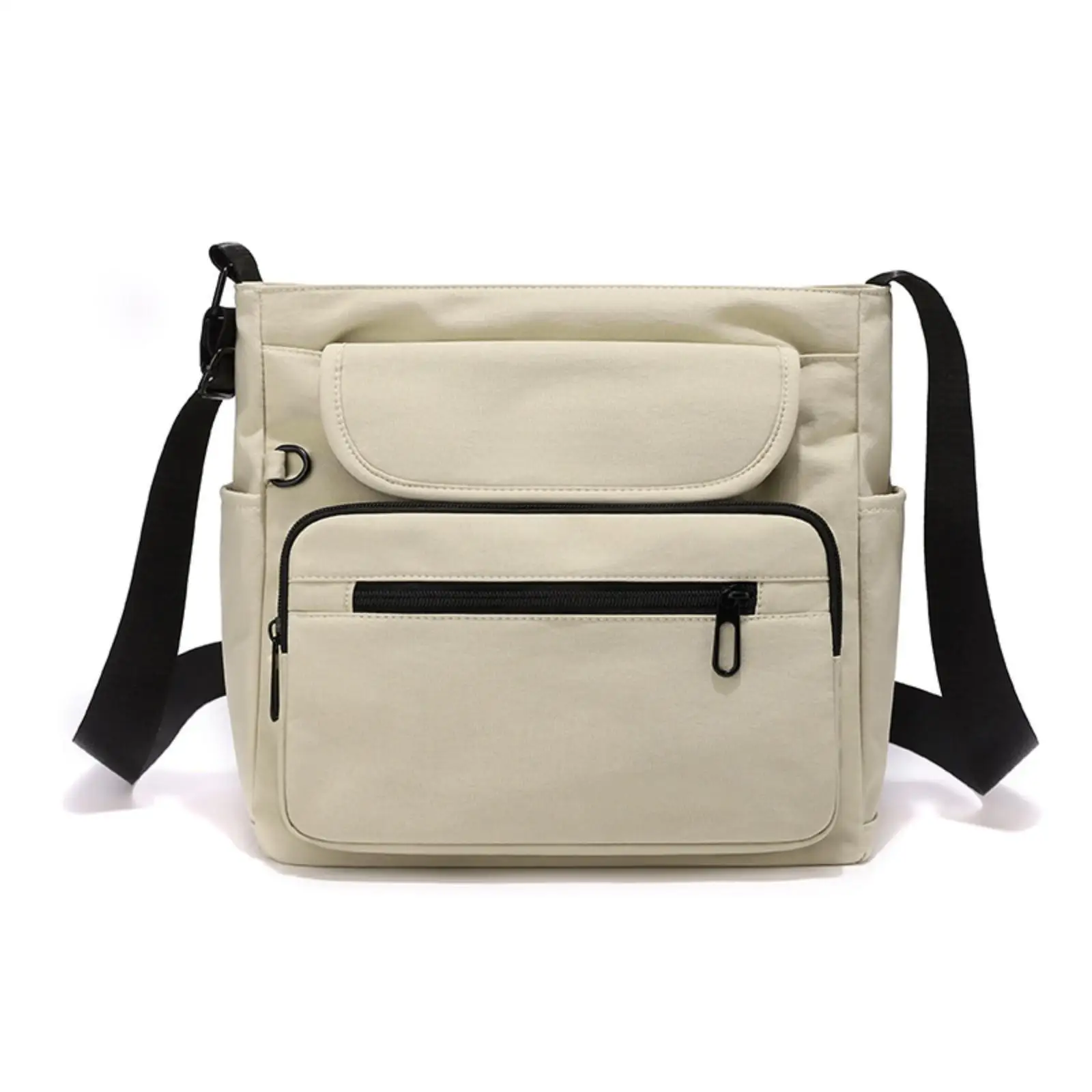 Vertical Square Nylon Shoulder Bag with Inner Camera Pocket for Commuting Daily Carry Essentials