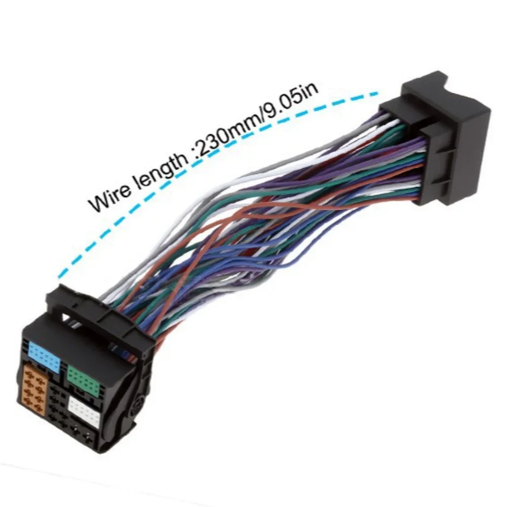 Radio Wiring Harness BLACK MQB Extension Cable Quadlock Connector Custom Color Options Car Stereo Installation