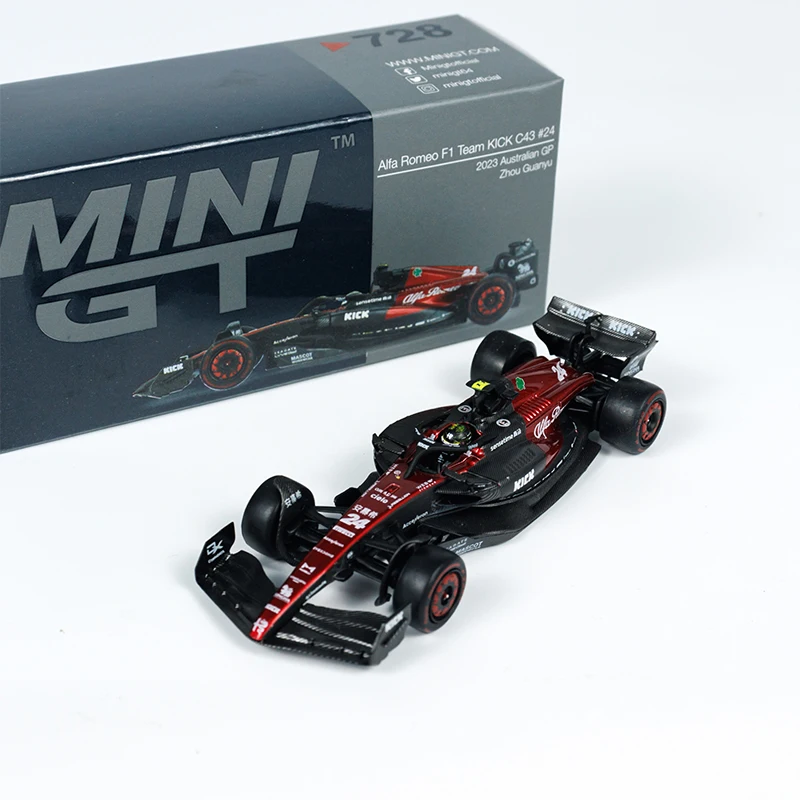 MINIGT 2023 F1 호주 그랑프리에서 Zhou Guanyu가 구동 Alf Rome C43 #24 모델 자동차, 1:64