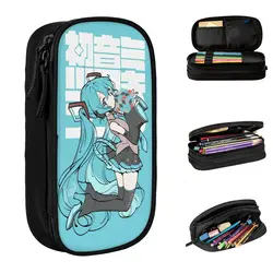 Hatsune Miku Vocaloid Girl Etuis Etuis Pen Kids Grote Opbergtas Studenten School Cosmetisch Briefpapier