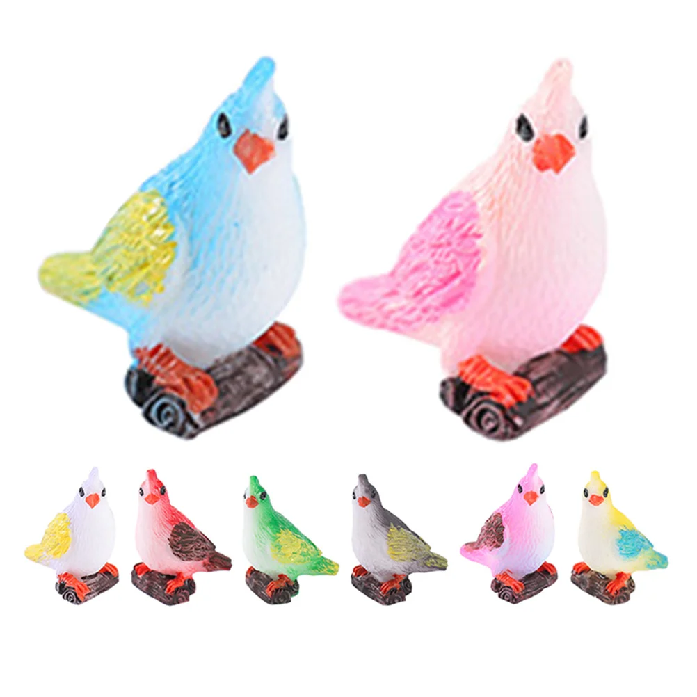 

10Pcs Miniature Resin Parrots Bird Figures Lightweight Micro Landscape Garden Home Yard Office Tabletop Decorations