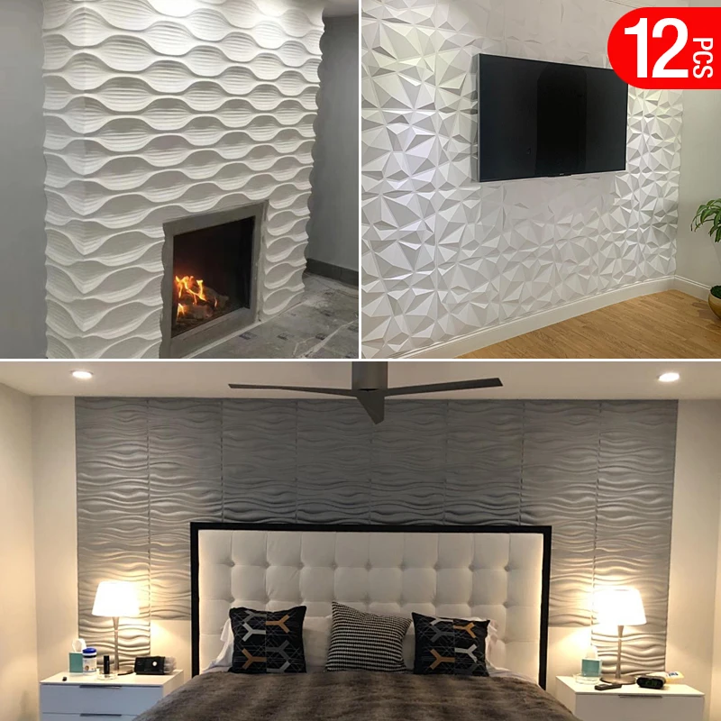 

9.8ft/3m 12pcs 50x50cm 3D wall sticker 3D three-dimensional decorative living room wallpaper wall panel mold bathroom kitchen