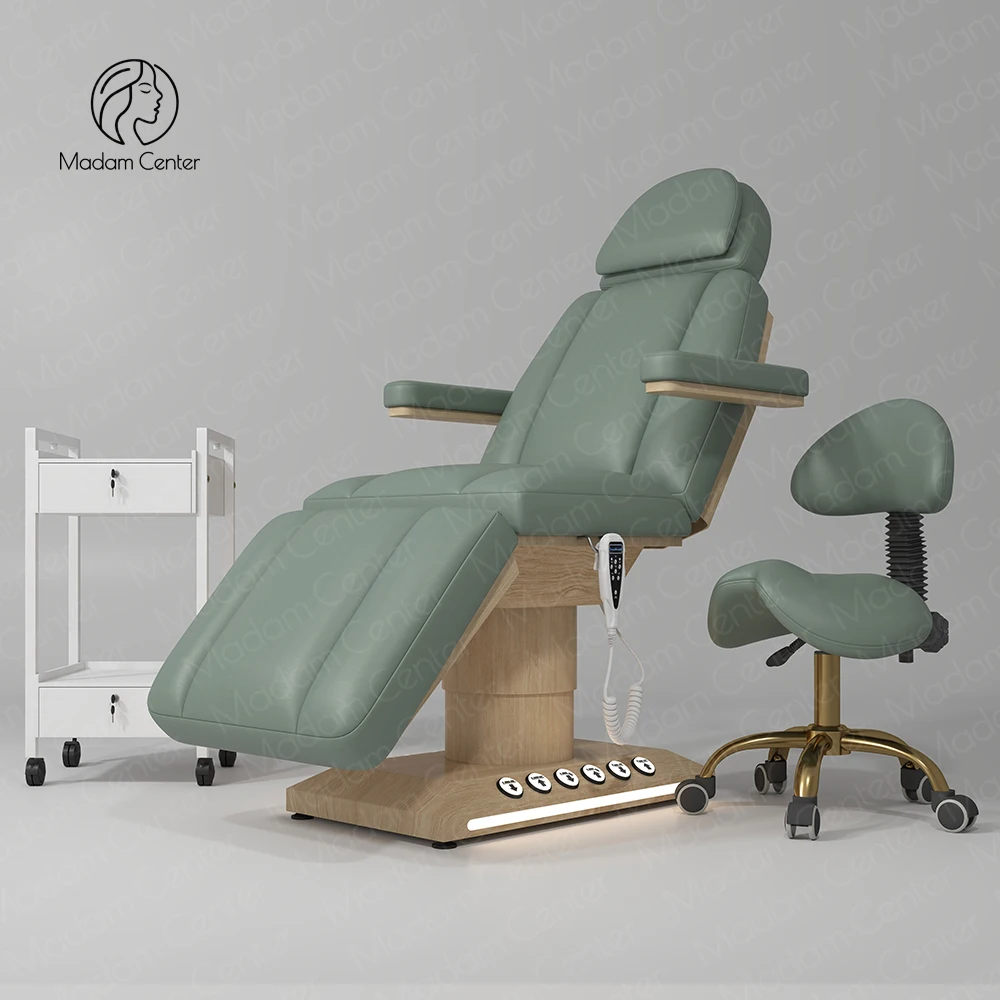 

Woodgrain Foot Switch Control Electric Beauty Couch Clinic Furniture Equipment Set with Button Switch Beauty Bed Use