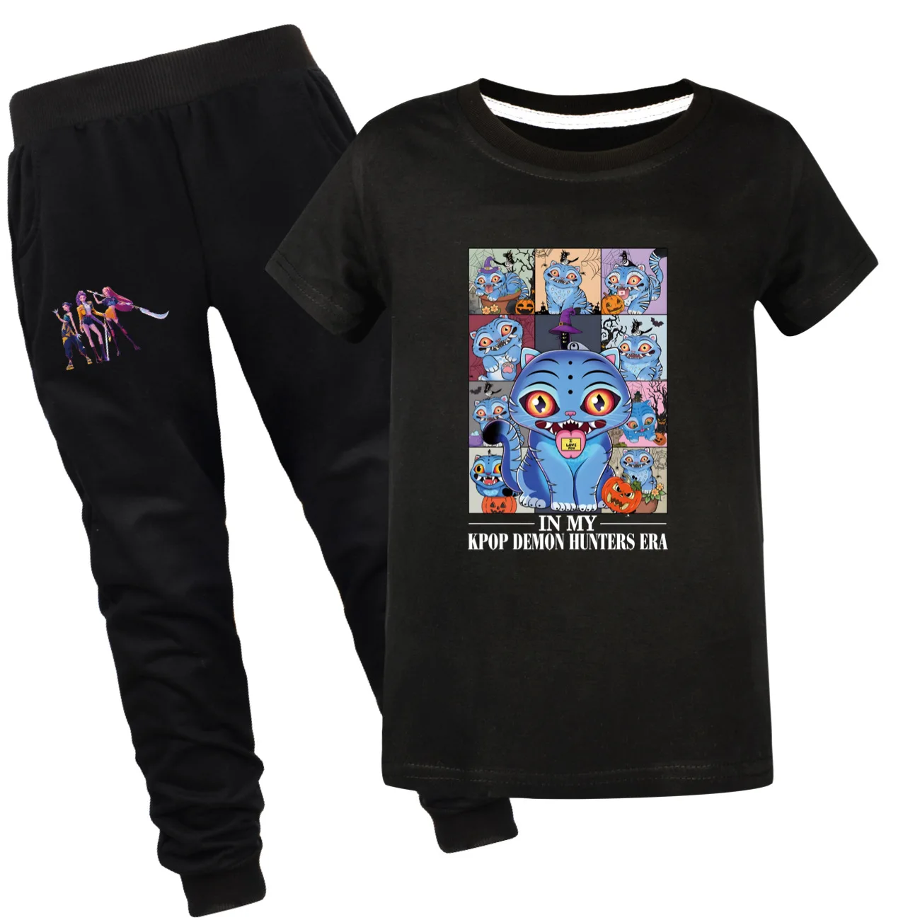 

KPop Demon Hunters Kids Cartoon Set Long Sleeve 2pcs for Teen Boys Girls Baby Summer Collection Home Sleepwear Pants