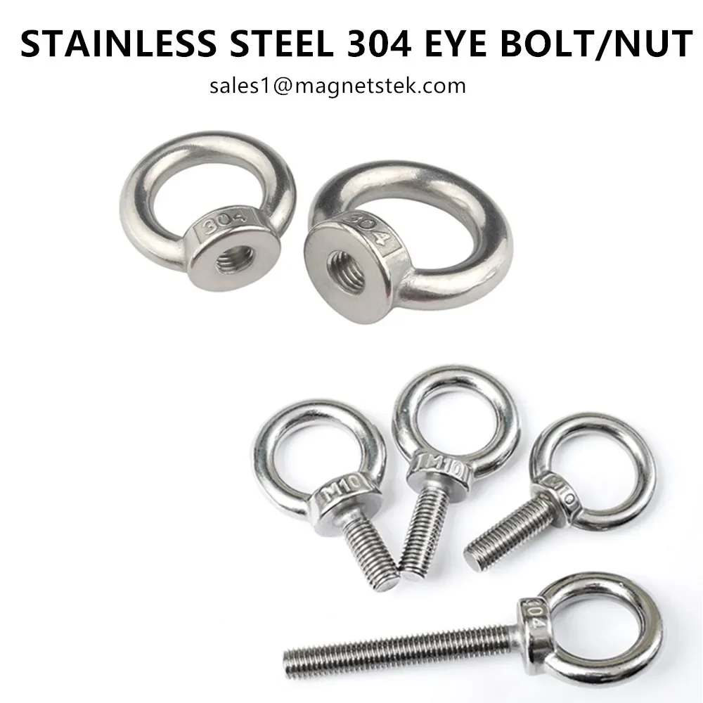 M18 M20 M22 M24 M30 Lifting Bolt Eye Nut Hook Bolt 304 Stainless Steel Lifting Parts Male Threaded Connection Hang