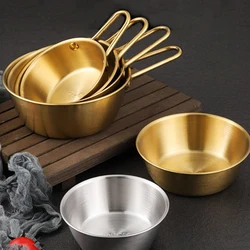 304 Stainless Steel Korean Cuisine Bowl With Handle Rice Wine Bowl Food Serving Dish Household Food Sauce Bowl Kitchen Tableware