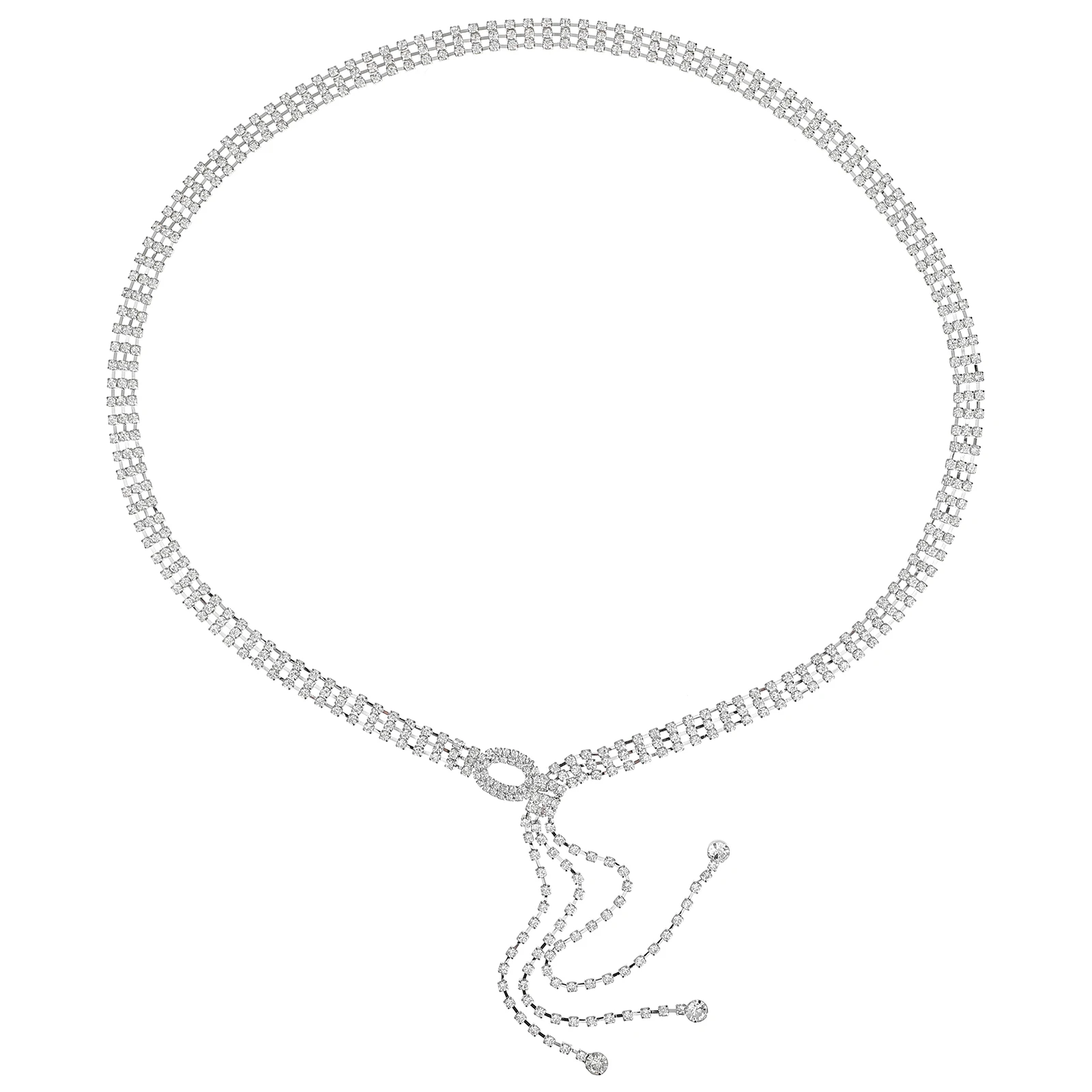 Rhinestone Waist Belt Adjustable Sparkling Body Chain Women Bridal Dress Party Wedding Formal Jewelry Body Chain Waist