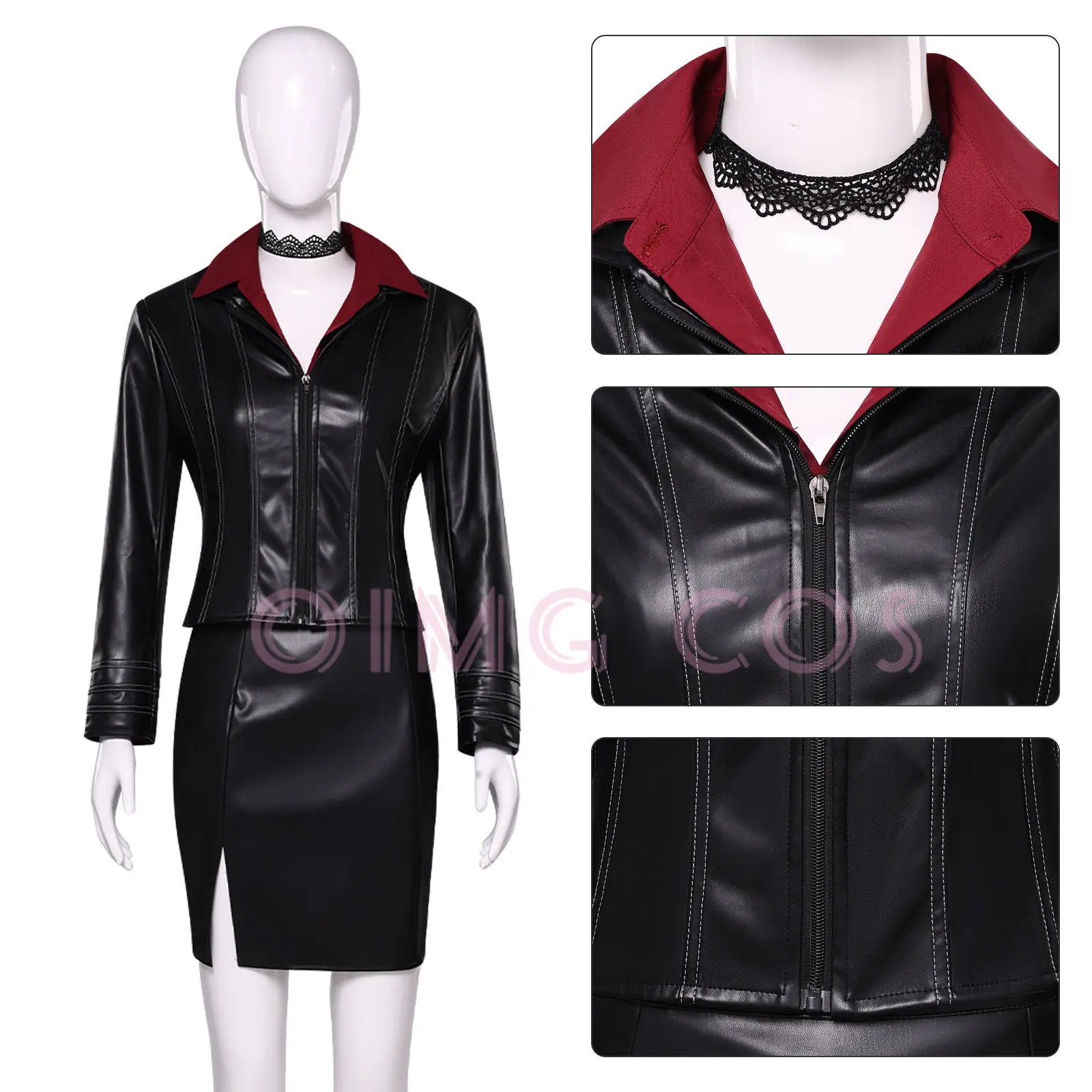 Game Resident Evil Ada Wong Leather Jacket Cosplay Costume Full Set Spy Outfit For Comic Con Halloween Cos Events view 2