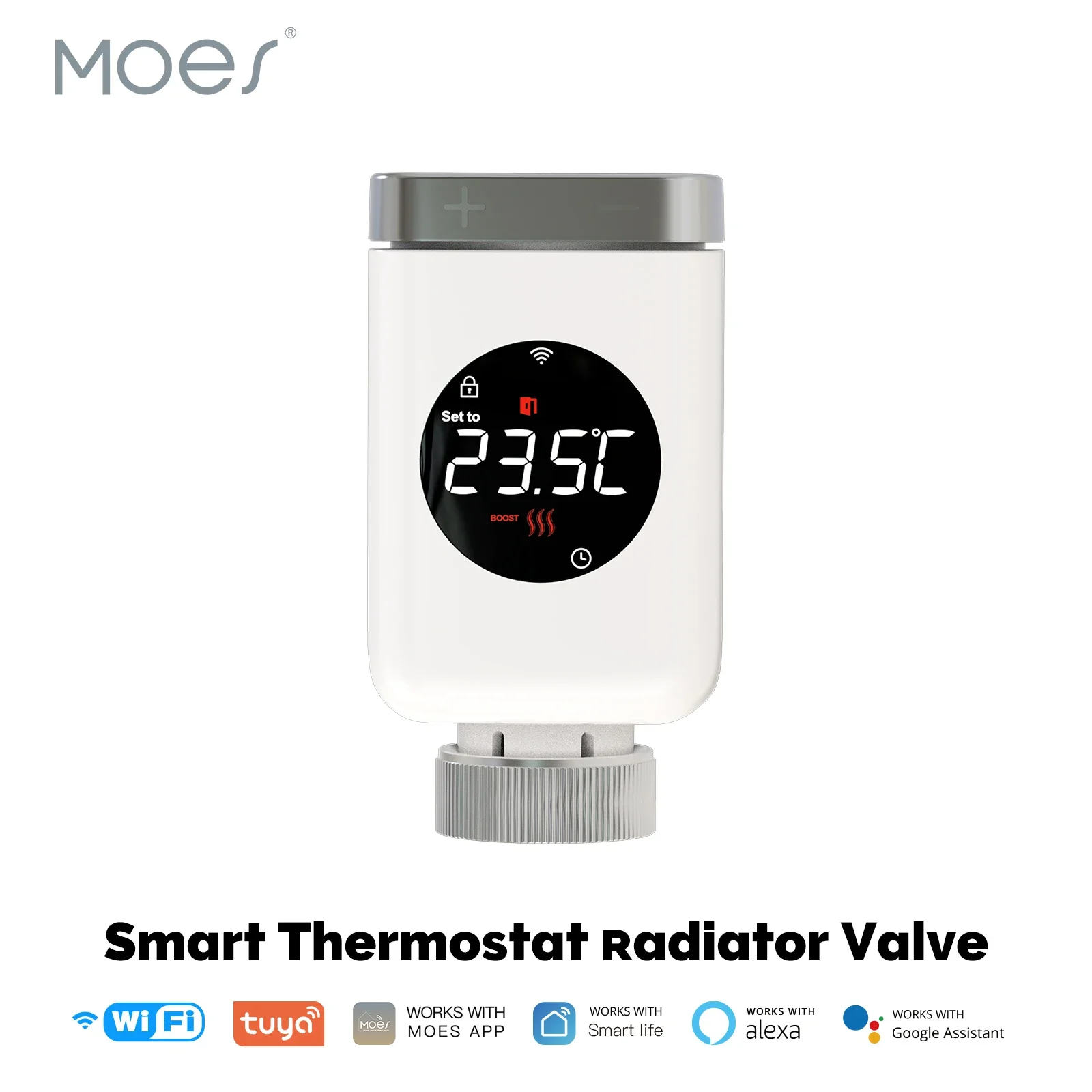 

MOES Tuya Smart Wifi Thermostatic Radiator Valve TRV Programmable App Remote Temperature Controller Support Alexa Google Home