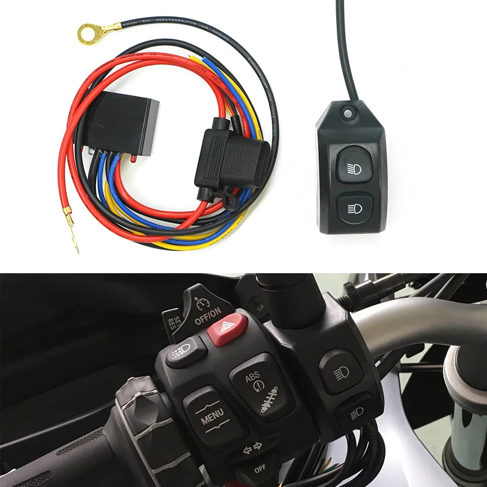 For BMW R1200GS R1250GS Adventure F850GS F750GS ADV LC R1200 GS Handle Fog Led Light Switch Control Smart Relay Wiring Harness