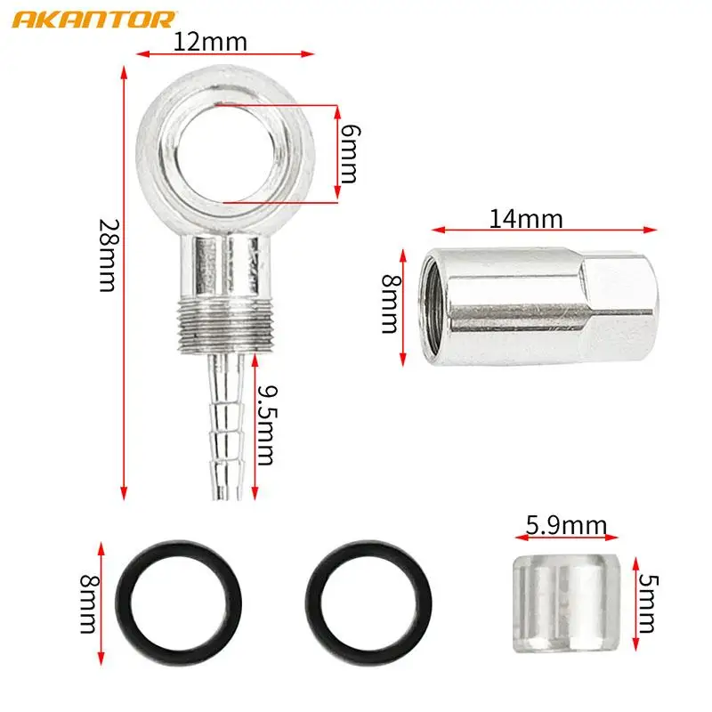 Bicycle Brake Upgrade Parts: 5-Line Oil Needle Olive Head SLX XT Hose Connector for Mountain Bike Brake Repair