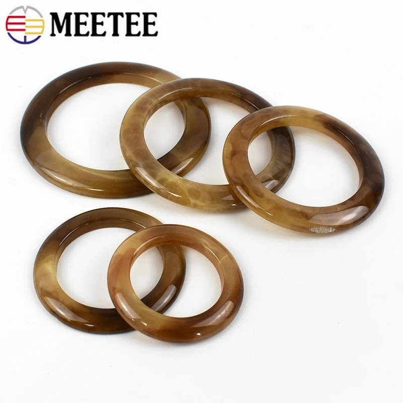 10/25Pcs Lightcoffee O Ring Resin Buckles Scarf Swimsuit Belt Decorative Buckle Button Ribbon Slider DIY Sewing Accessories