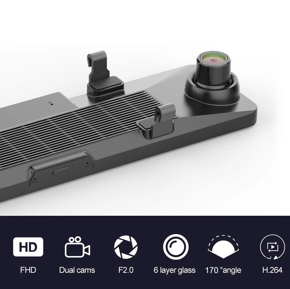 Zimtop 2021 New 12" Car Rearview Mirror 4G Android 8.1 Dash Cam GPS Navigation ADAS Full HD 1080P Car Video Camera Recorder DVR