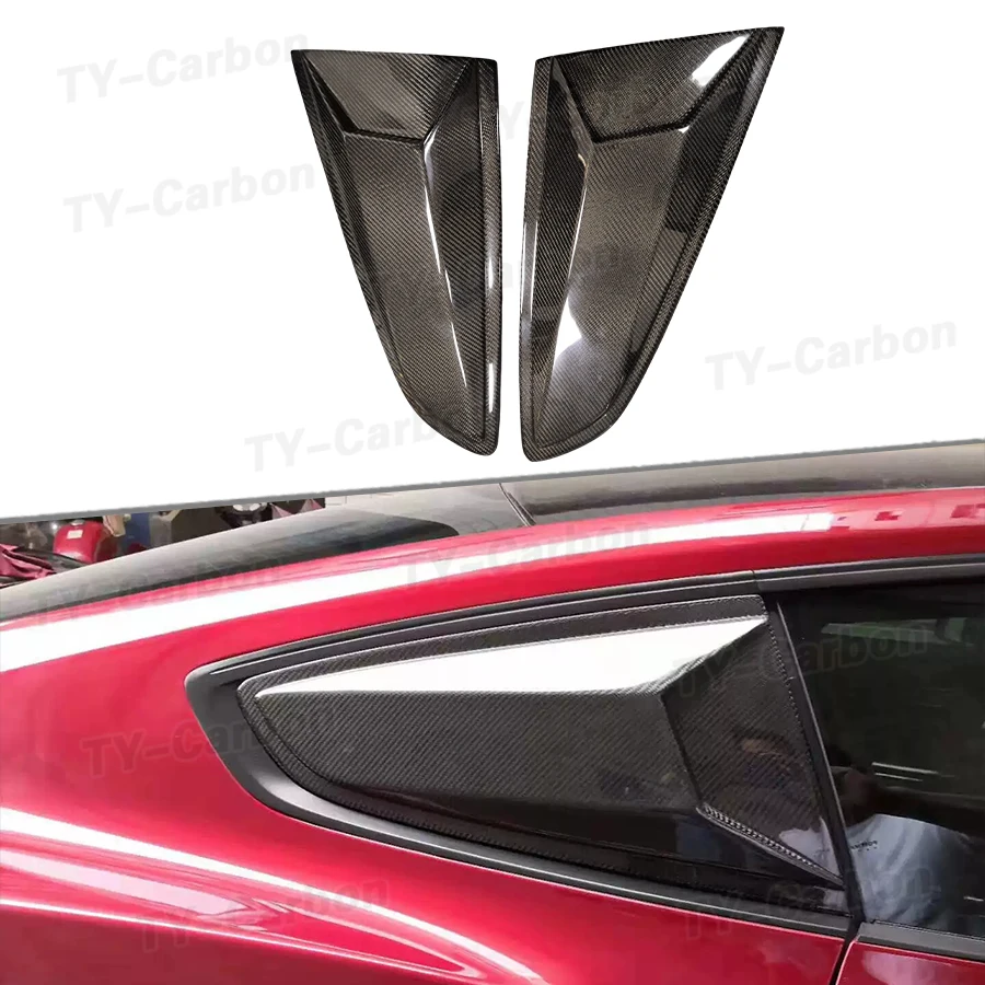 Robot Style Carbon Fiber Side Window Louver Cover for Ford Mustang 2015-2021 Rear Side Vent Window Trim Cover Car Bodykits