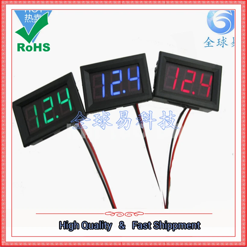 Second Line DC Voltage Meter Head 0.56 Inch LED Digital Voltmeter DC4.5V-30.0V Reverse Polarity Protection