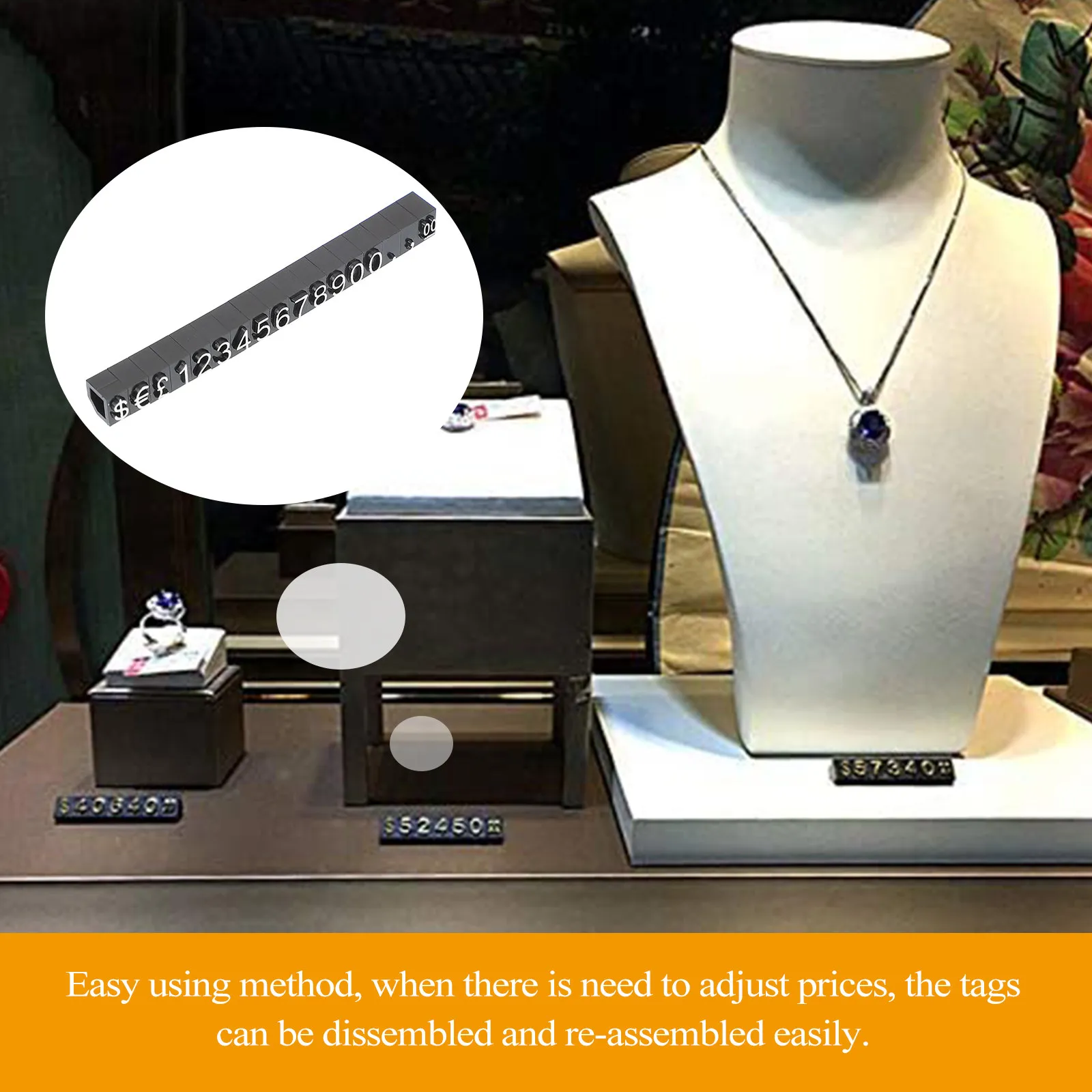10Pcs Price Display Tag with Professional Numbers for Jewelry Shop Smooth Surface Round Edge Sturdy Plastic Price Signs