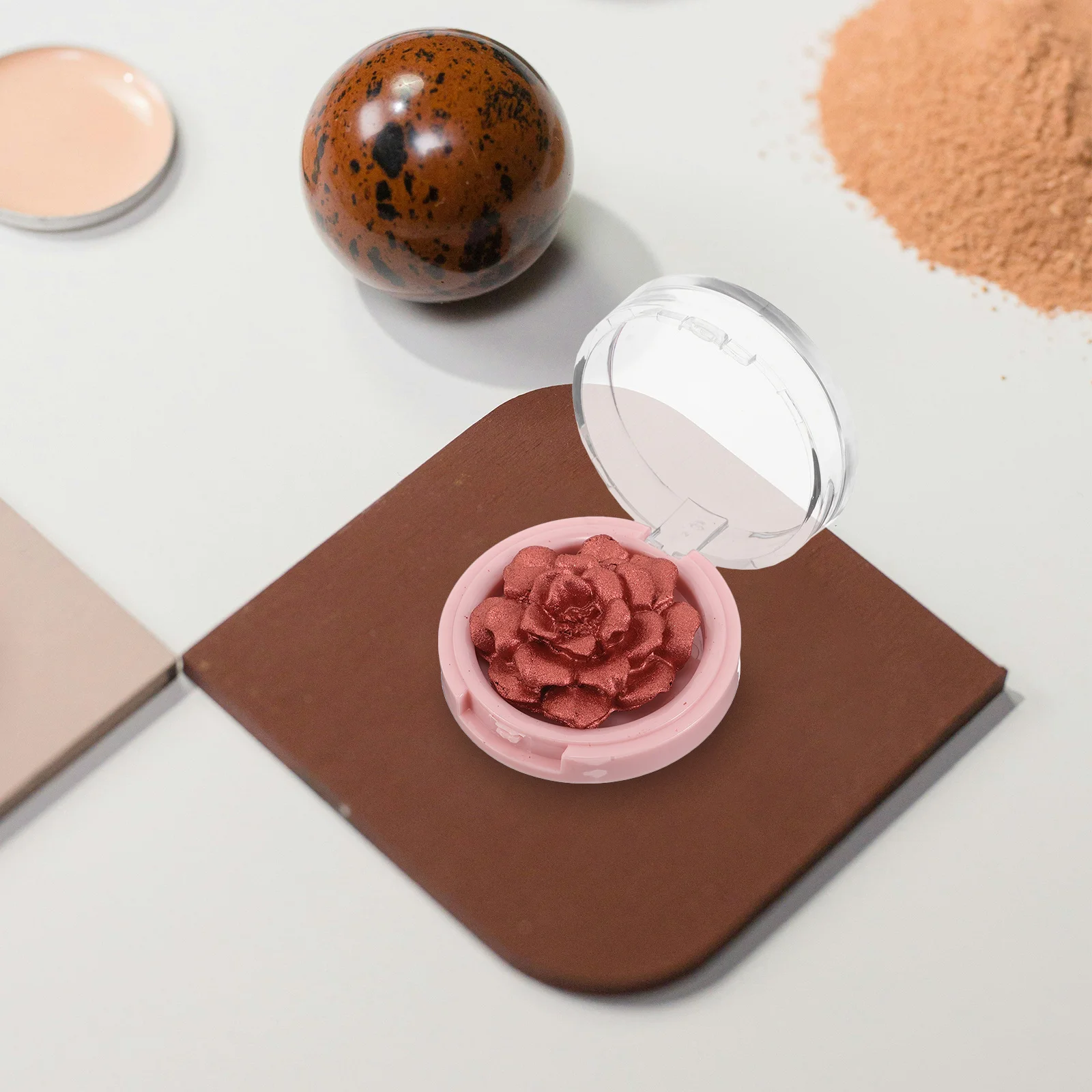 بودرة هايلايتر ذهبية وردية منحوتة ثلاثية الأبعاد للوجه والخد والأنف لوحة مكياج مضيئة بلمسة نهائية لامعة لجميع أنواع البشرة