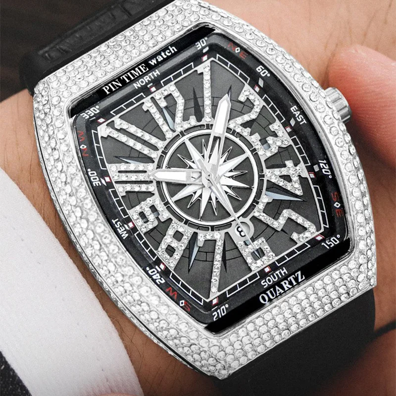 

2025 New Top Brand Luxury Watch Men Classic Tonneau Case Calendar Quartz Watch for Men Male Clock Hombre Relogio Masculino