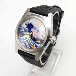 Top Brand Luxury Men's Watch 38mm Waterproof NH35 Automatic Mechanical Watch Using Sapphire Glass Kanagawa Full Luminous Dial