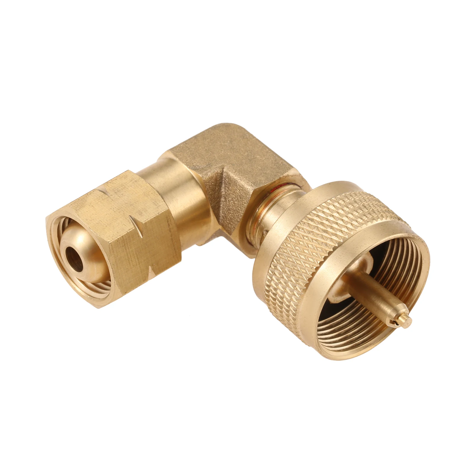 

Propane Weed Burner Torch Elbow Adapter with 1LB Fitting and G3/8”-19 Left Hand Thread Convert Torch to Hook Propane Mapp Bottle