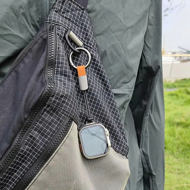 【Compre agora】 corrente de relógio de colar de corda de suspensão curta adequada para pulseira de relógio inteligente carro/casa chave cordão acessório de relógio esportivo preto