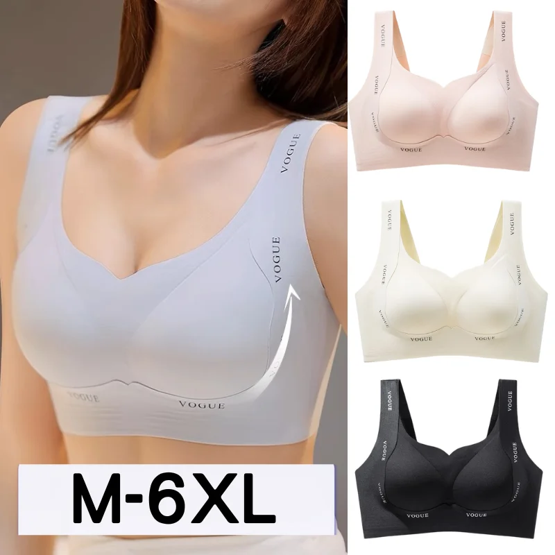 Seamless Bras for Women Comfort Wireless Bra Lightly Lined Bralette with Removable Pad L to 6XL