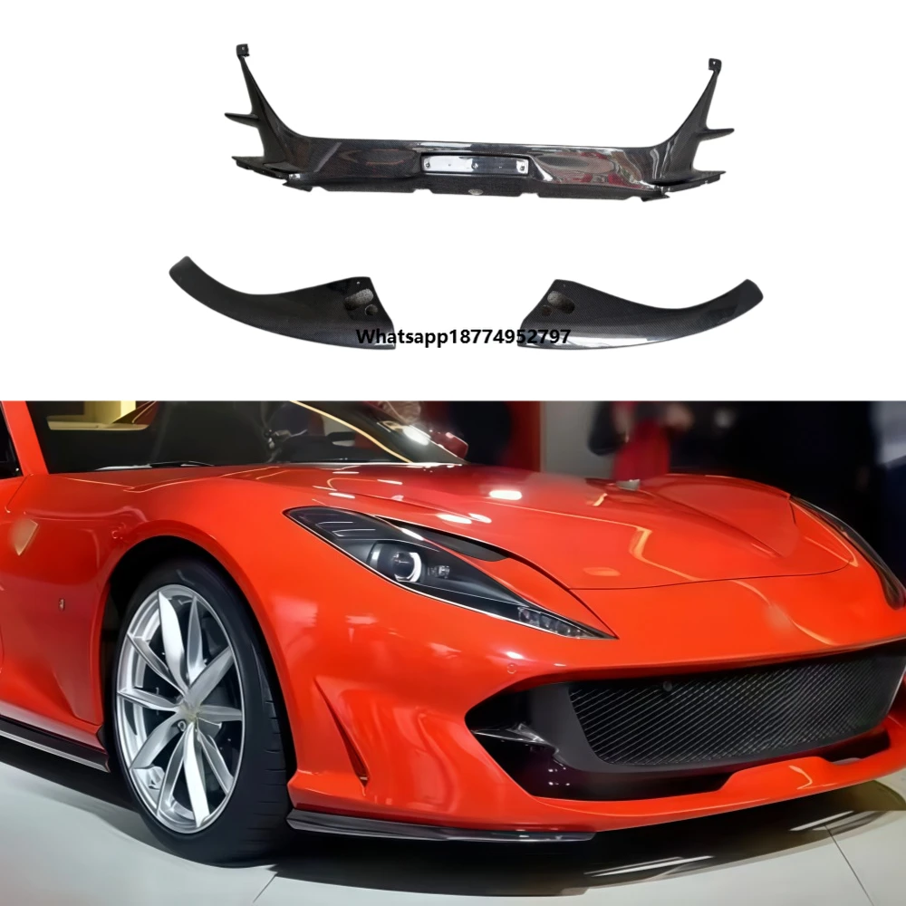 Front bumper lip wrap angle body kit for upgrading 812 with OEM style lightweight dry carbon fiber upgrade