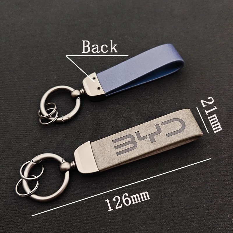 2025 سلسلة مفاتيح جلدية فاخرة للسيارة شعار BYD حلقات المفاتيح أفضل هدية لـ BYD ATTO 3 SEAL U DOLPHIN U8 U9 HAN TANG اكسسوارات السيارات