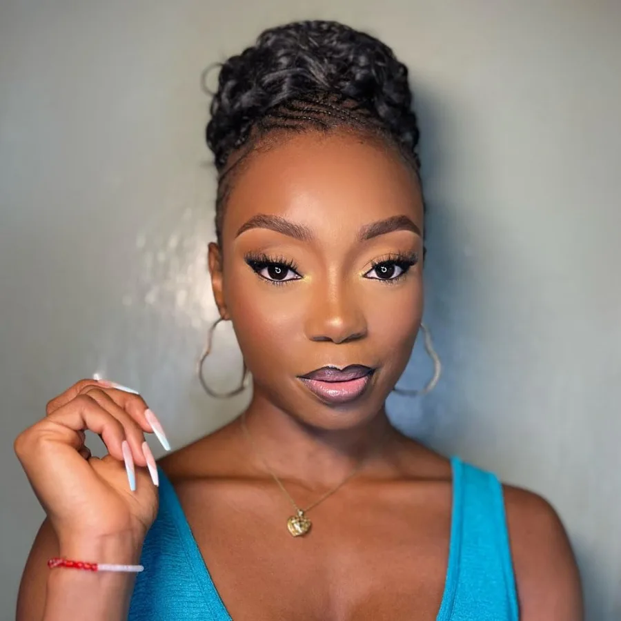 24 بوصة بوهو صندوق مجعد ينتهي تطويلة شعر من الألياف للنساء السود حل تصفيف الشعر الأسود الطبيعي لمواصفات ارتداء اليومي