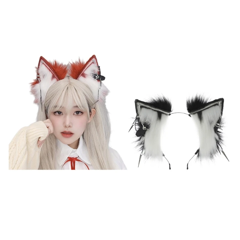 

Funny Wolf Ears Headband Black/ Red Hairbands Carnivals Party Hair Decors 449B