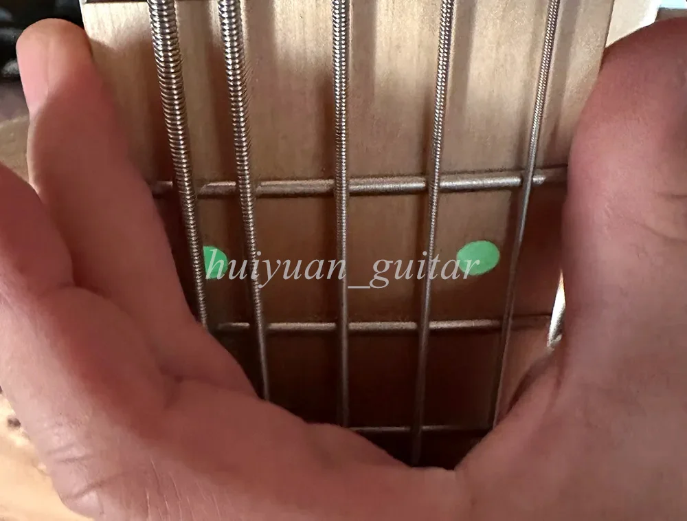 Flyoung 5 Strings Headless ASH Active Electric Bass Guitar with Luminous Inlay Maple Fretboard 24 Frets