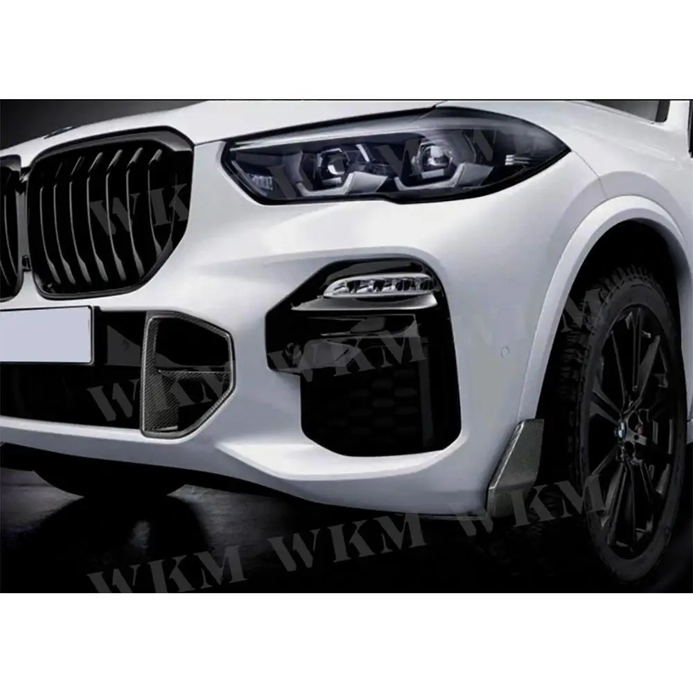 

JCYECF 2 шт., передний бампер из углеродного волокна, разветвители, фартук, клапаны для BMW X5 G05 M sport 2019+, автомобильный комплект из АБС-пластика, глянцевый черный корпус