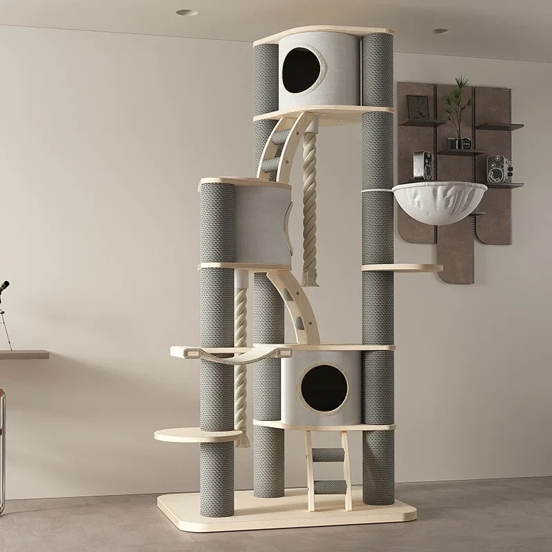 Cave cat climbing frame XL solid wood scratching column cat grinding claws cat nest