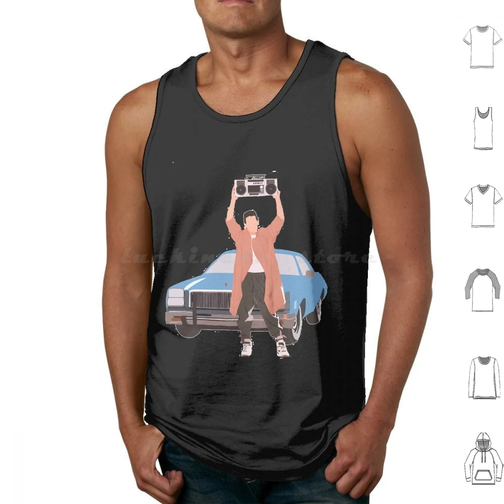 Say Anything-Lloyd Dobler Holding His Boom Box Tank Tops Print Cotton Say Anything Lloyd Dobler Holding His Boom Box