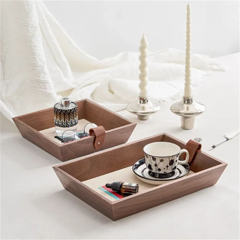 Desktop Decoration Storage Tray, Wooden Sundries, Cosmetic Storage Box, Key, Mobile Phone Holder Boxes, Stationery Organizer
