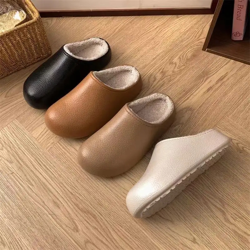 

Женские непромокаемые зимние тапочки, нескользящая плюшевая теплая домашняя обувь, домашняя и уличная мягкая удобная обувь для пар на подкладке