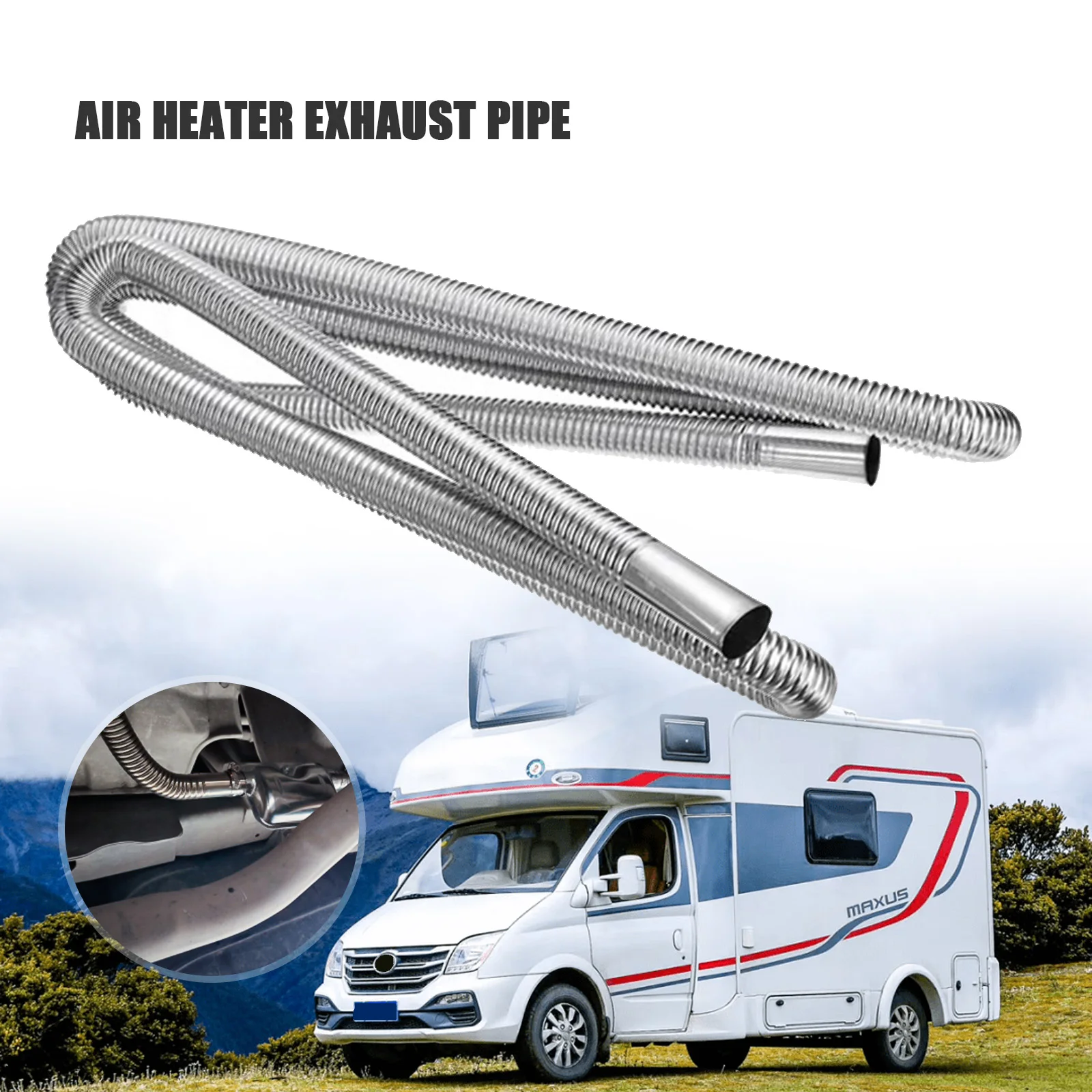 الفولاذ المقاوم للصدأ سيارة مُسخّن هواء العادم الأنابيب مع 2 المشابك خزان الوقود أنبوب خرطوم مساعد لنظام التدفئة الديزل