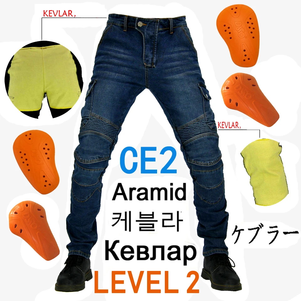 

spring autumn Aramid fiber Motorcycle Riding Pants Protective Pants Motocross Racing Denim Jeans With Mesh Knee Hip Pads ﻿