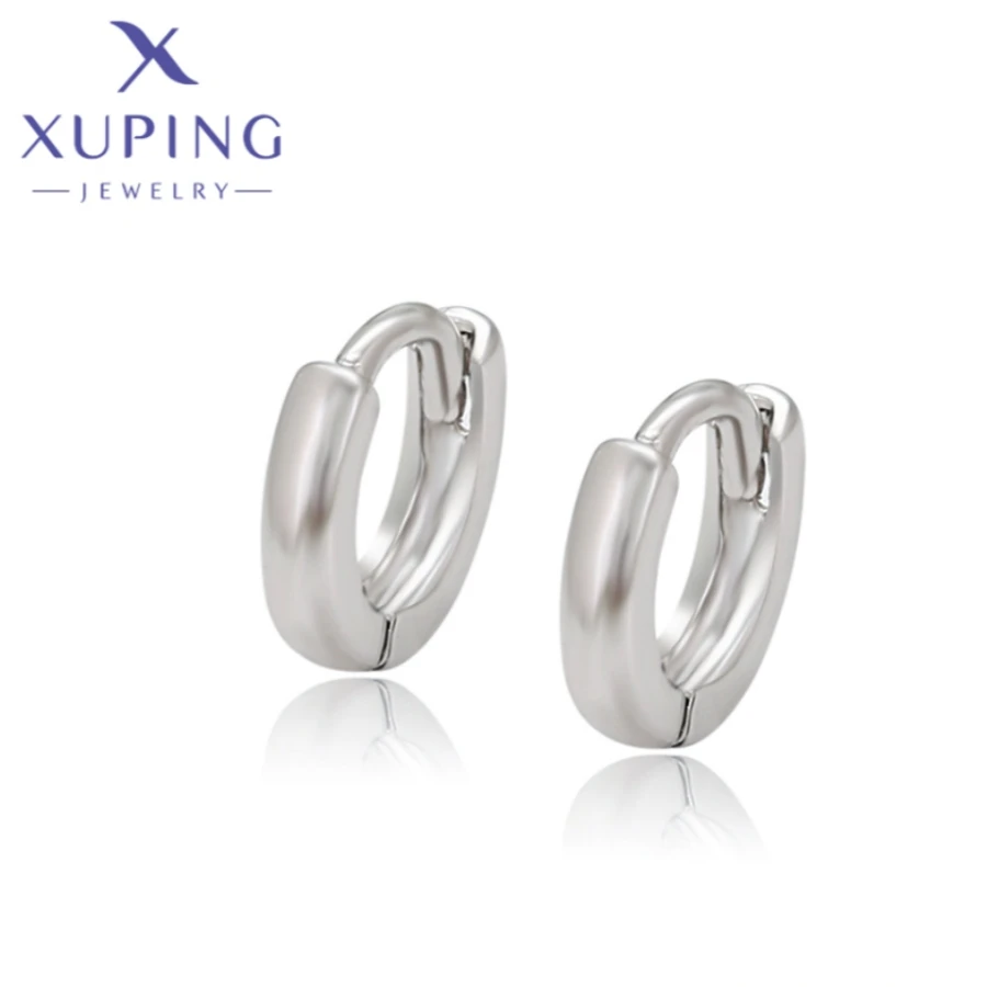 Xuping Jewelry Hot Trendy Circle Shaped Platinum Plated Punk Earrings for Women Schoolgirl Christmas Best Friend Gift X000742475