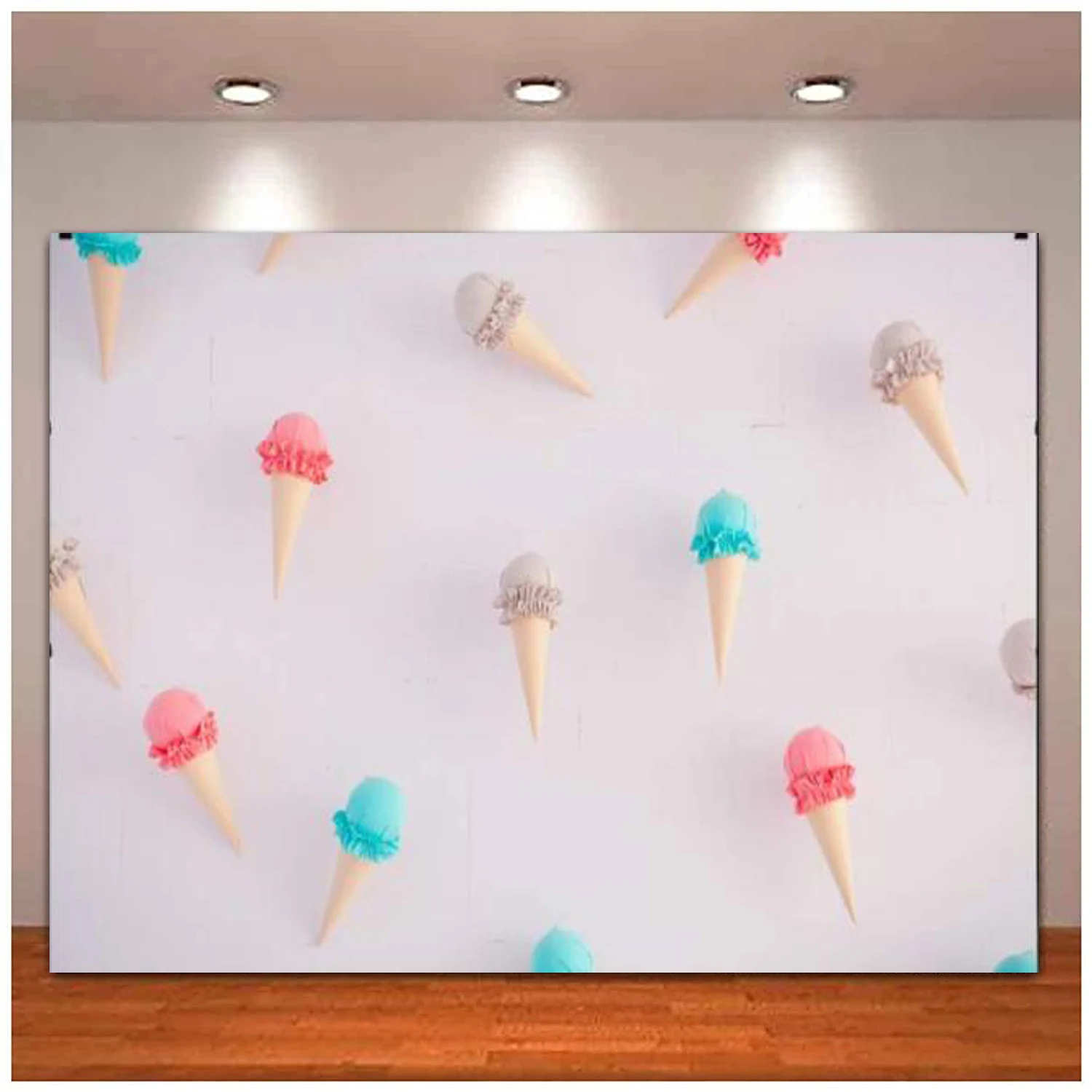 Colorful Ice Cream Photography Backdrop Dessert Candyland Birthday Background Baby Shower Banner Dessert Shop Decor Wallpaper