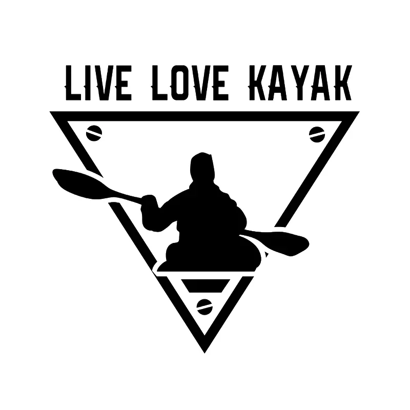 17 * 15.8cm LIVE LOVE KAYAK die-cutting design for cars, boats, kayaks, trucks, camping accessories, vinyl car stickers