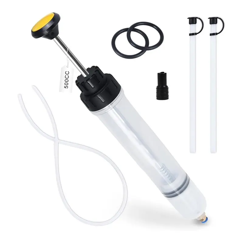 AA49 para herramienta de cambio de aceite, Extractor de líquido automotriz portátil de 500CC con manguera y tubos de extensión de 39 ", para tubos de extensión de bomba de aceite