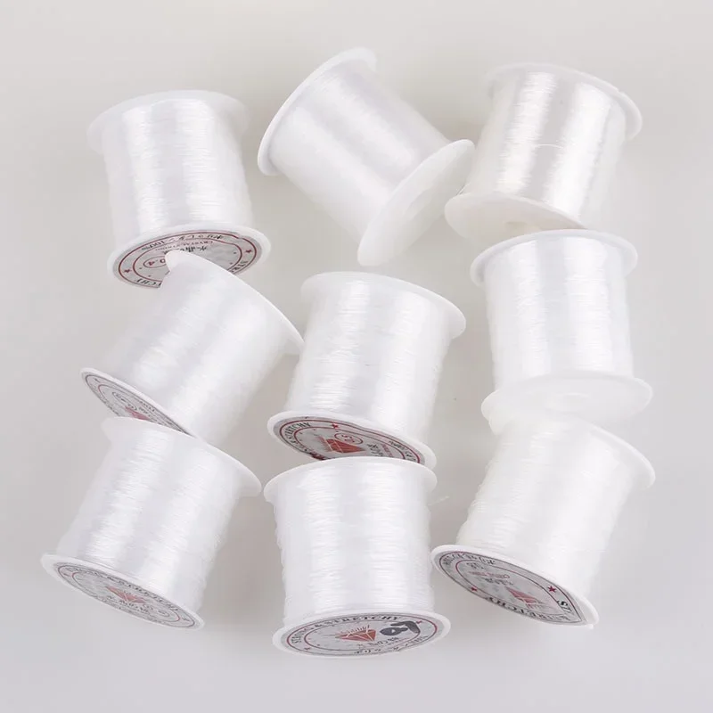 Transparent Crystal DIY Beading Stretch Cords Elastic Fishing Line Jewelry Making Supply Wire Pearl Beads String Accessories