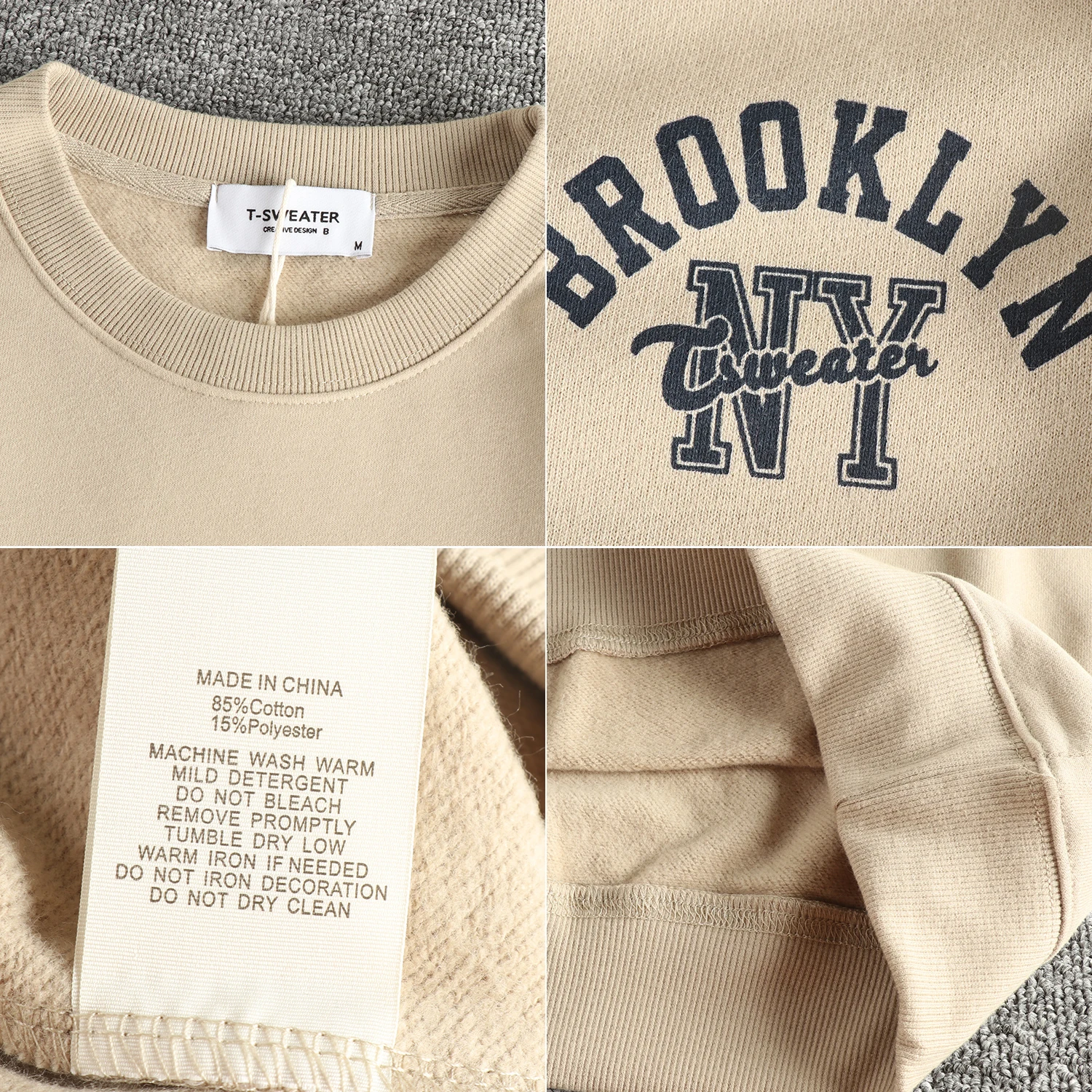 سترة جديدة للخريف والشتاء بطباعة حروف كلاسيكية بسيطة بالإضافة إلى سترة مخملية سميكة برقبة دائرية للرجال #6