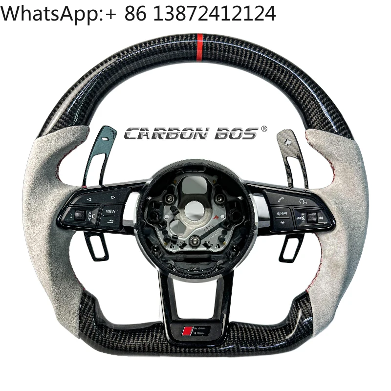 

Universal Steering Wheel Sport Style Flat Bottom for Audi TT R8 A3 A4 B9 A5 RS3 RS4 RS5 S3 S4 S5 A6 A7 A8 Q3 Q5 Q7 Q8 RS6