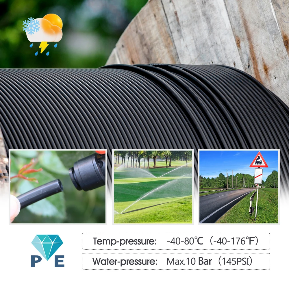 50-5 متر حديقة 1/4 ''5/8 مللي متر 3/8 "1/2'' خرطوم البولي ايثيلين الحرة لتقوم بها بنفسك البستنة نظام الري التلقائي اللكم جهاز قناة الري بالتنقيط